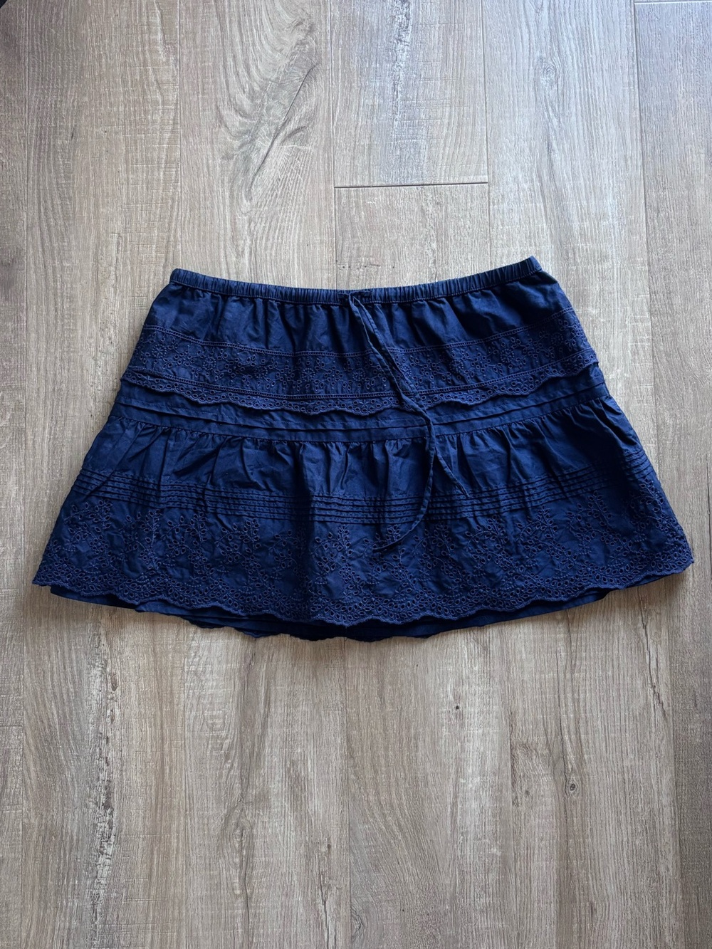 Sunday Best Connie Poplin Low Rise Mini Skirt in Admiral